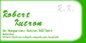 robert kutron business card